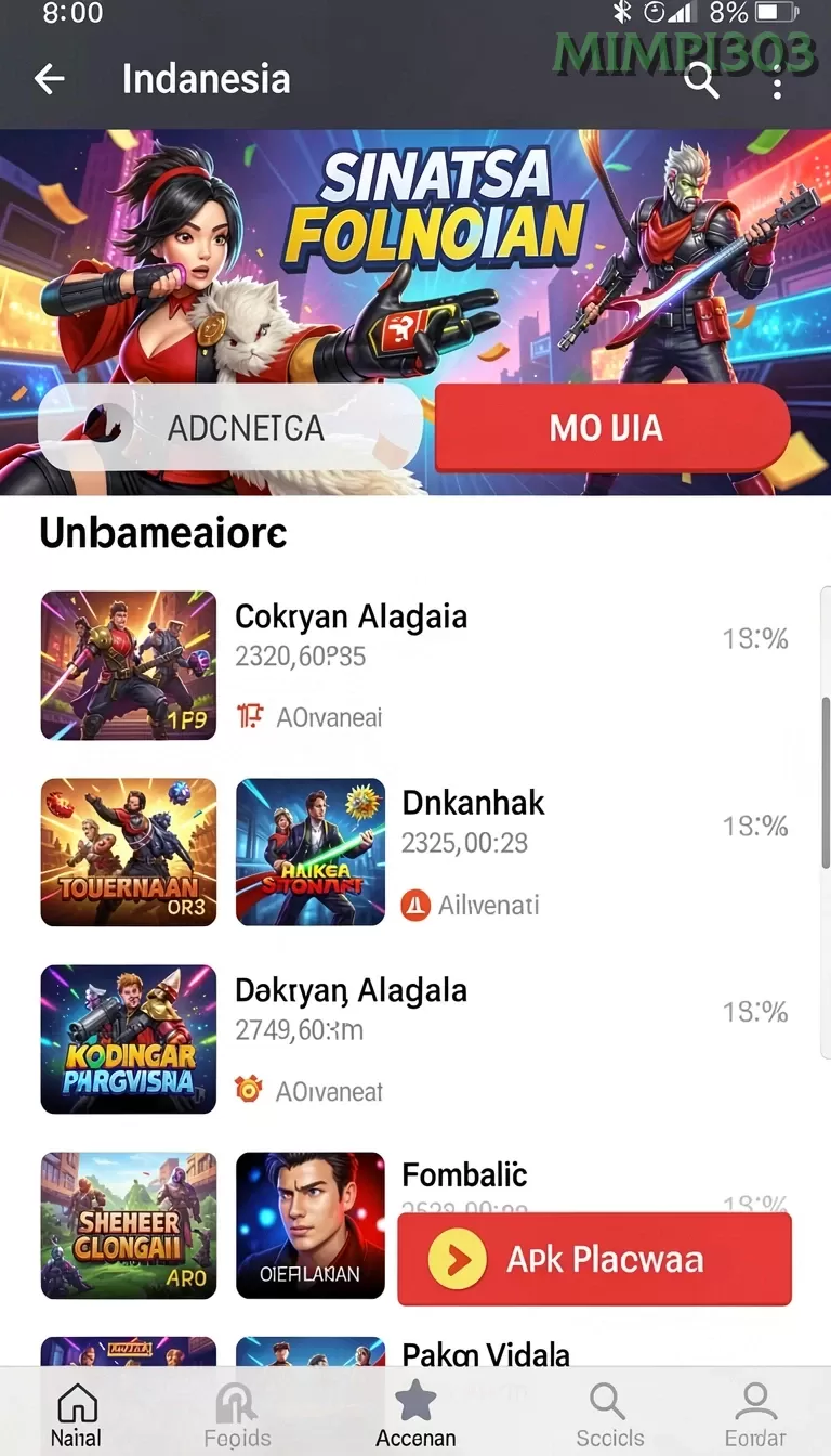 Cuplikan layar MARVRL77 — menu navigasi